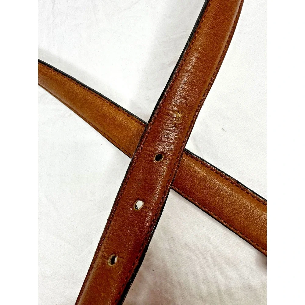 Coach Brown Cow Hide  Leather Belt Solid Brass Buckle Sz 38 New York